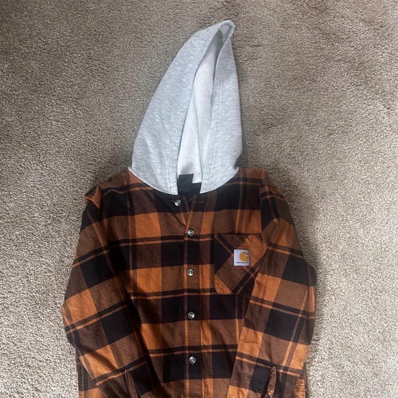 Boys carhartt hooded flannel - Picture 1 of 1